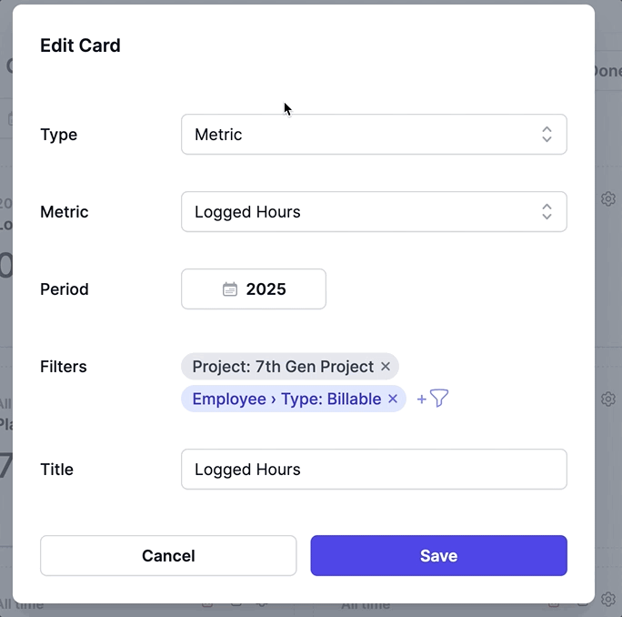 Override global filters and date range for specific cards